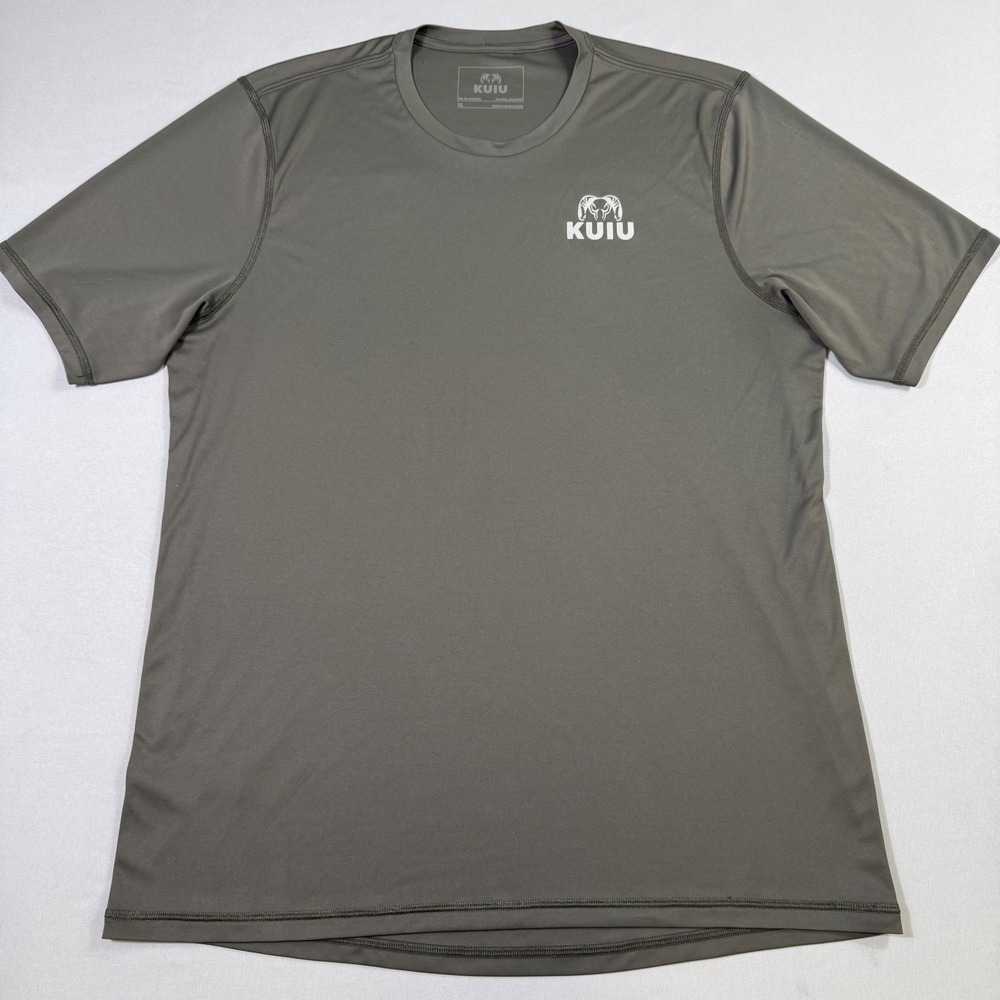 KUIU Performance Shirt Mens XL Grey Short Sleeve Logo Hunting Technical Stretch